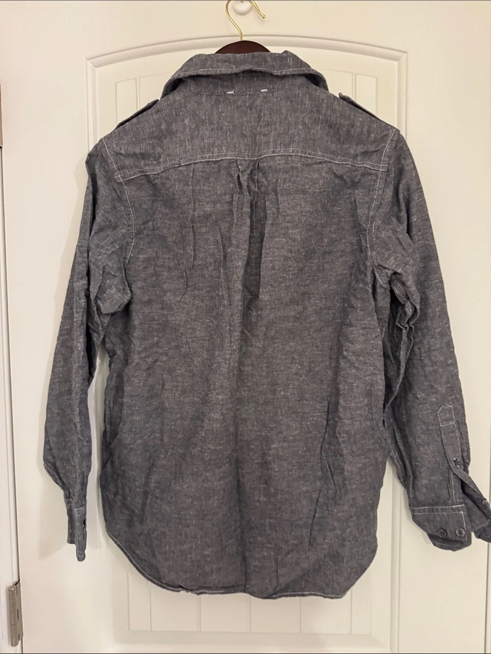 Banana Republic Charcoal Gray Casual Button-Down Shirt
